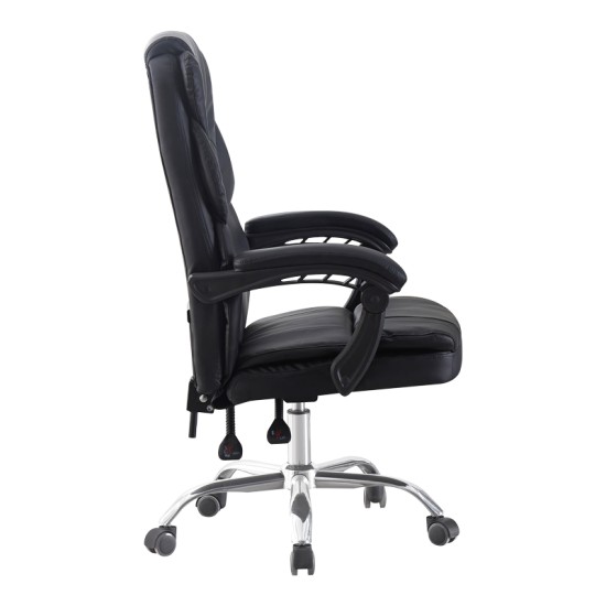Καρέκλα γραφείου διευθυντή Sanema  pu μαύρο 62x67x112-122εκ