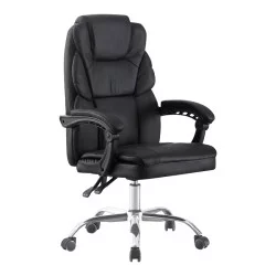 Καρέκλα γραφείου διευθυντή Sanema  pu μαύρο 62x67x112-122εκ