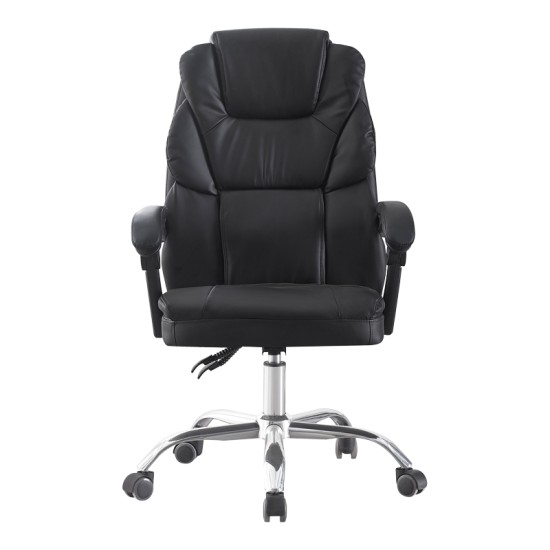 Καρέκλα γραφείου διευθυντή Sanema  pu μαύρο 62x67x112-122εκ