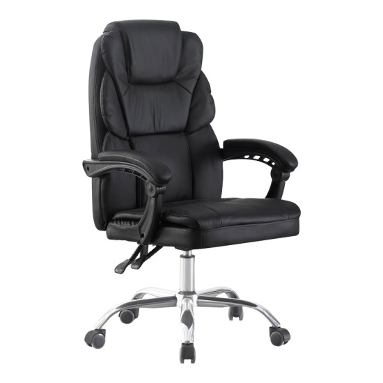 Καρέκλα γραφείου διευθυντή Sanema  pu μαύρο 62x67x112-122εκ