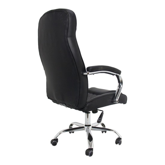 Καρέκλα γραφείου διευθυντή Stoldi  pu μαύρο 62.5x70x113-121εκ