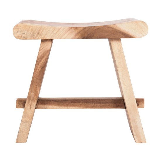 Σκαμπό Saddle  suar ξύλο σε φυσική απόχρωση 50x30x50εκ