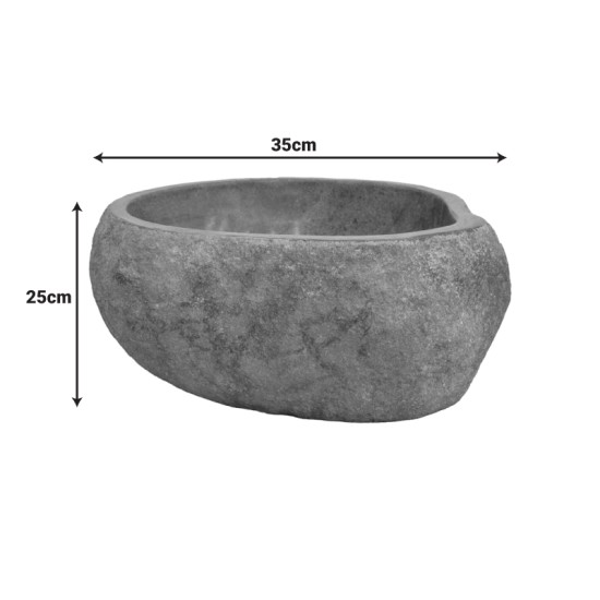 Επικαθήμενος νιπτήρας Lavello  γκρι πέτρινος 35x35x25εκ