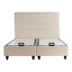 Κρεβάτι διπλό Linteda  με αποθηκευτικό χώρο κρεμ βελούδο 160x200εκ