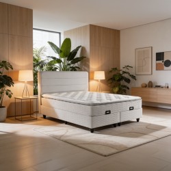 Κρεβάτι διπλό Linteda  με αποθηκευτικό χώρο γκρι βελούδο 160x200εκ