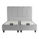 Κρεβάτι διπλό Lunda  με αποθηκευτικό χώρο γκρι βελούδο 160x200εκ