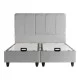 Κρεβάτι διπλό Lunda  με αποθηκευτικό χώρο γκρι βελούδο 160x200εκ