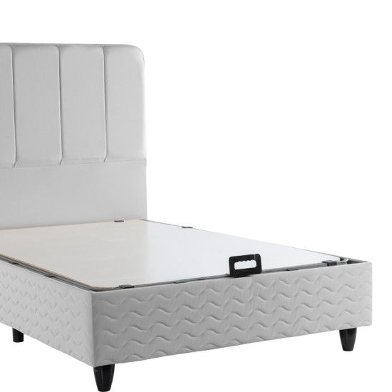 Κρεβάτι μονό Lunda  με αποθηκευτικό χώρο ανθρακί βελούδο 90x200εκ