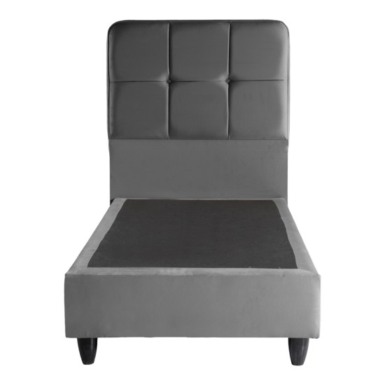 Κρεβάτι μονό Punto  ανθρακί βελούδο 90x200εκ