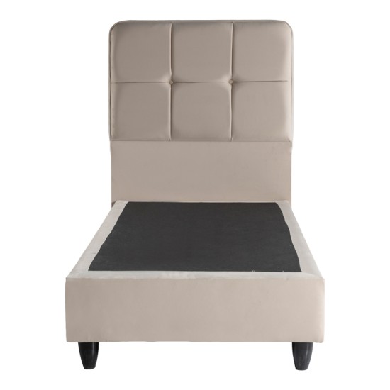 Κρεβάτι μονό Punto  κρεμ βελούδο 90x200εκ