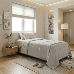 Κρεβάτι μονό Υπόστρωμα Pakda  ανθρακί βελούδο 90x200εκ