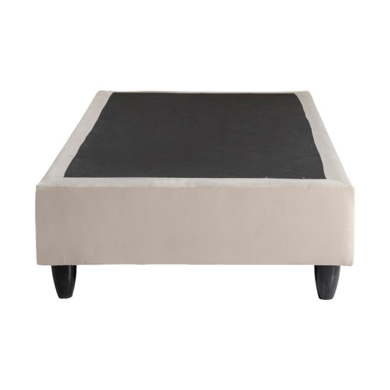 Κρεβάτι Υπόστρωμα μονό Pakda  κρεμ βελούδο 90x200εκ