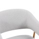 Πολυθρόνα Filonda  γκρι ύφασμα με μεταλλικό πόδι σε φυσική απόχρωση 47x58x79εκ