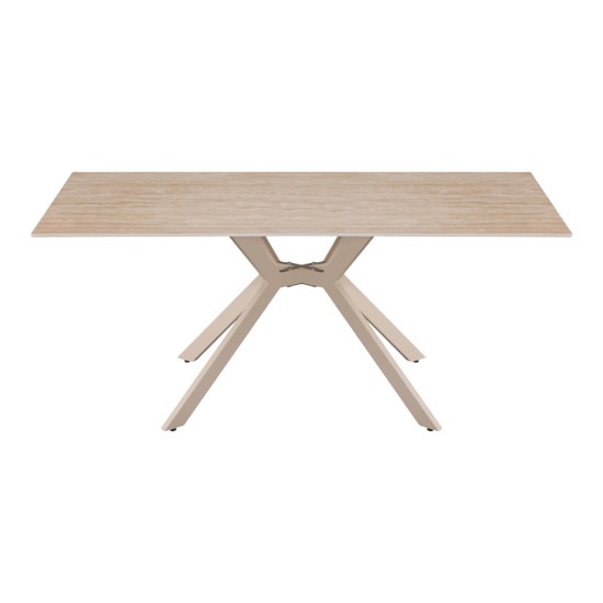 Τραπέζι Olven  sintered stone σε όψη τραβερτίνας 180x90x75εκ