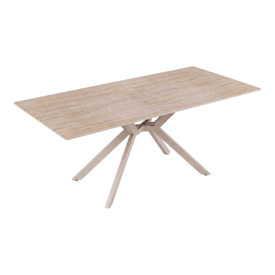 Τραπέζι Olven  sintered stone σε όψη τραβερτίνας 180x90x75εκ