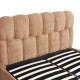 Κρεβάτι διπλό Sectra  terracotta μπουκλέ ύφασμα 160x200εκ