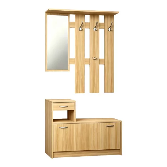 Έπιπλο εισόδου Jentia   με καθρέπτη sonoma MDF 100x24x186εκ