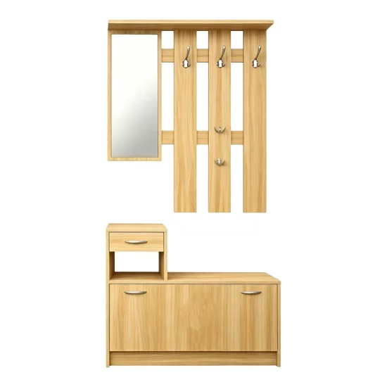 Έπιπλο εισόδου Jentia   με καθρέπτη sonoma MDF 100x24x186εκ