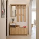 Έπιπλο εισόδου Jentia   με καθρέπτη sonoma με λευκό MDF 113x100x89εκ