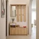 Έπιπλο εισόδου Jentia   με καθρέπτη sonoma με λευκό MDF 100x24x186εκ