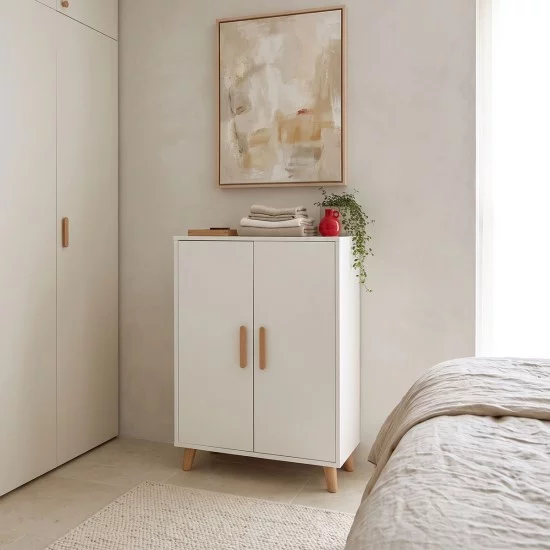 Ντουλάπι Tamera  λευκό με φυσική απόχρωση MDF 60x30x120εκ