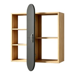 Ραφιέρα τοίχου Jonna  sonoma με ανθρακί MDF 60x10x80εκ