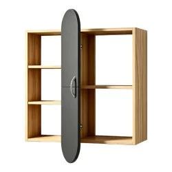 Ραφιέρα τοίχου Jonna  sonoma με ανθρακί MDF 60x10x80εκ
