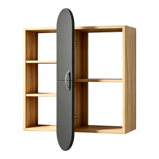 Ραφιέρα τοίχου Jonna  sonoma με ανθρακί MDF 60x10x80εκ