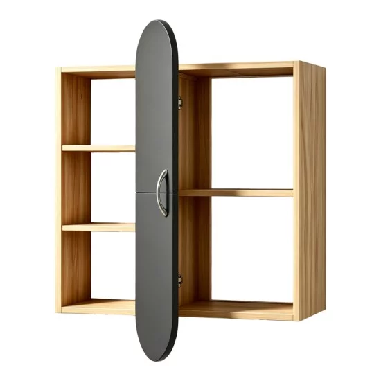 Ραφιέρα τοίχου Jonna  sonoma με ανθρακί MDF 60x10x80εκ