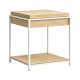 Βοηθητικό τραπέζι Odar  με αποθηκευτικό χώρο sonoma MDF με λευκό μέταλλο 51x51x60εκ