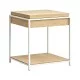 Βοηθητικό τραπέζι Odar  με αποθηκευτικό χώρο sonoma MDF με λευκό μέταλλο 51x51x60εκ