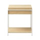 Βοηθητικό τραπέζι Odar  με αποθηκευτικό χώρο sonoma MDF με λευκό μέταλλο 51x51x60εκ