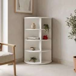 Γωνιακή ραφιέρα Benzal  λευκό MDF 80x30x120εκ