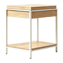 Κονσόλα Odar  με αποθηκευτικό χώρο sonoma MDF με λευκό μέταλλο 63x63x80εκ