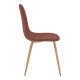 Καρέκλα Bella  βελούδο σάπιο μήλο με μεταλλικό πόδι σε φυσική απόχρωση 44x55x85εκ