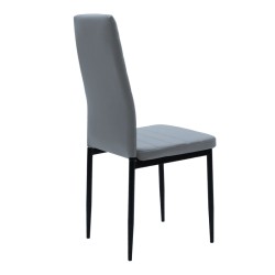 Καρέκλα Parker  ανθρακί PU με μεταλλικό μαύρο πόδι 41x48x96εκ