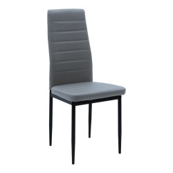 Καρέκλα Parker  ανθρακί PU με μεταλλικό μαύρο πόδι 41x48x96εκ