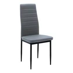 Καρέκλα Parker  ανθρακί PU με μεταλλικό μαύρο πόδι 41x48x96εκ