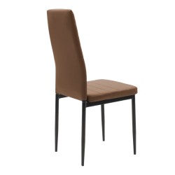 Καρέκλα Parker  cappuccino PU με μεταλλικό μαύρο πόδι 41x48x96εκ