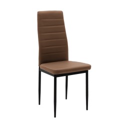 Καρέκλα Parker  cappuccino PU με μεταλλικό μαύρο πόδι 41x48x96εκ