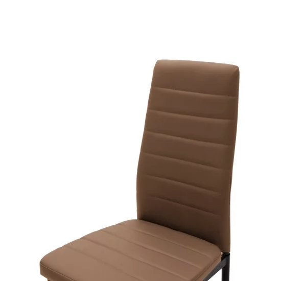 Καρέκλα Parker  cappuccino PU με μεταλλικό μαύρο πόδι 41x48x96εκ