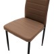 Καρέκλα Parker  cappuccino PU με μεταλλικό μαύρο πόδι 41x48x96εκ
