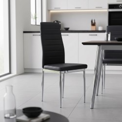 Καρέκλα Parker  μαύρο PU με πόδι χρωμίου 41x48x96εκ