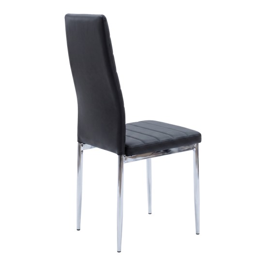 Καρέκλα Parker  μαύρο PU με πόδι χρωμίου 41x48x96εκ