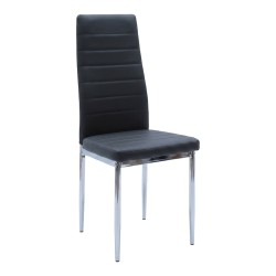 Καρέκλα Parker  μαύρο PU με πόδι χρωμίου 41x48x96εκ