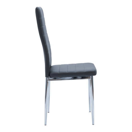Καρέκλα Parker  μαύρο PU με πόδι χρωμίου 41x48x96εκ