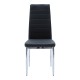 Καρέκλα Parker  μαύρο PU με πόδι χρωμίου 41x48x96εκ