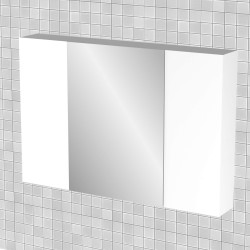 Κρεμαστός Καθρέπτης Μπάνιου Bianca  με 3 ντουλάπια 96x14x65cm