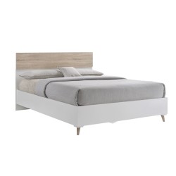 ALIDA Κρεβάτι Διπλό για Στρώμα 160x200cm, Απόχρωση Sonoma - Άσπρο -  167x203x100cm