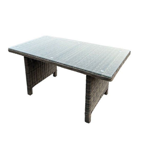 ARIZONA Τραπέζι Dining Βεράντας - Κήπου ALU, Wicker Grey Brown, Γυαλί Tempered 5mm ARIZONA Τραπέζι Dining Βεράντας - Κήπου ALU, Wicker Grey Brown, Γυαλί Tempered 5mm